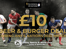6 Nations £10 Beer & Burger Deal